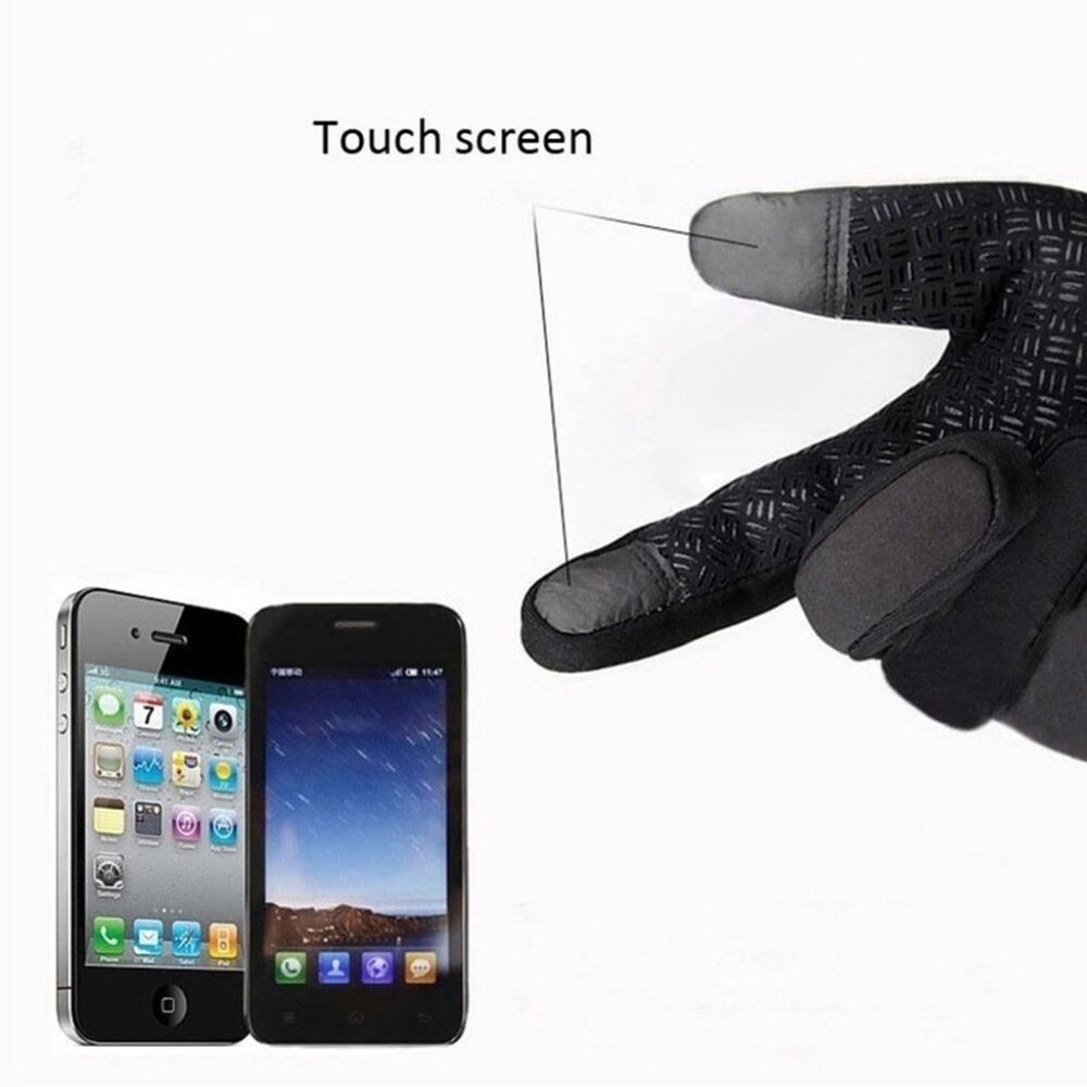Winter Touchscreen Gloves Blue Windproof Warm Anti-Slip Cycling Driving Outdoor - Picture 8 of 13